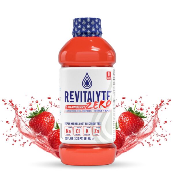 Strawberry Zero Sugar - Replenishes Electrolytes - Multi-Purpose Recovery and Electrolyte Drink - Rapid Hydration Drink - 12 Pack - 20 Ounce Bottle - Zero Sugar