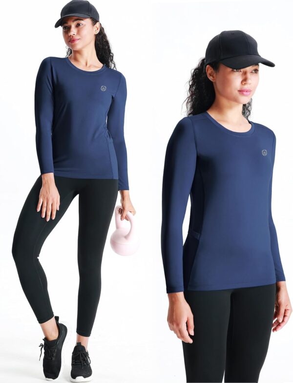 NELEUS Women's 3 Pack Athletic Compression Long Sleeve T Shirt Dry Fit