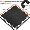 Exercise Mats Puzzle Foam Mats Gym Flooring Mat Cover 20 SQ.FT Interlocking Foam Mats with EVA Foam Floor Tiles for Home Gym Equipment Workouts (20pcs Black Exercise Mats)