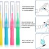 100 Pieces Braces Brush for Cleaner Interdental Brush Toothpick Dental Flossing Head Oral Hygiene Flosser Tooth Cleaning Tool (Light Blue, Pink, Yellow, Light Green)