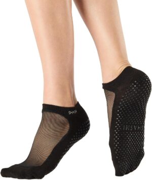 SHASHI Mesh Socks for Women – Mesh Top Non Slip Socks- Yoga Socks w/Storage Pouch — Pilates Socks For Women — Barre Socks