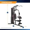 Marcy Dual Functioning Body Fitness Workout 150 Pound Stack Home Gym System with Adjustable Preacher Curler Pad and Overhead Lat Station, White/Black