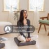 Meditation Cushion Floor Pillow - Large Square Floor Pillows for Adults Sitting with Shredded Blue Memory Foam Filling Cushions for Classroom Yoga Tatami Living Room Outdoor,Grey, 20x20x4 Inch