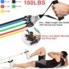Resistance Bands Set (12pcs), Workout Bands with Handles, Door Anchor, Ankle Straps and Carry Bag, Exercise Bands for Shape Body and Home Workouts