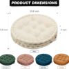 Meditation Floor Pillow, Large Floor Seat Cushion,23.6inch Round Floor Pillows Seating for Adults,Solid Thick Meditation Cushion with Handle for Yoga Balcony Living Room Tatami Outdoor