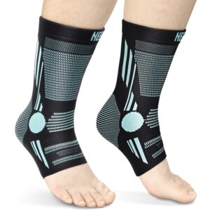 NEENCA Ankle Brace for Pain Relief, 2 Pack Compression Ankle Sleeves Set. Ankle Support Stabilizer for Achilles Tendonitis, Plantar Fasciitis, Joint Pain, Swelling, Arthritis, Sport - FSA/HSA Approved