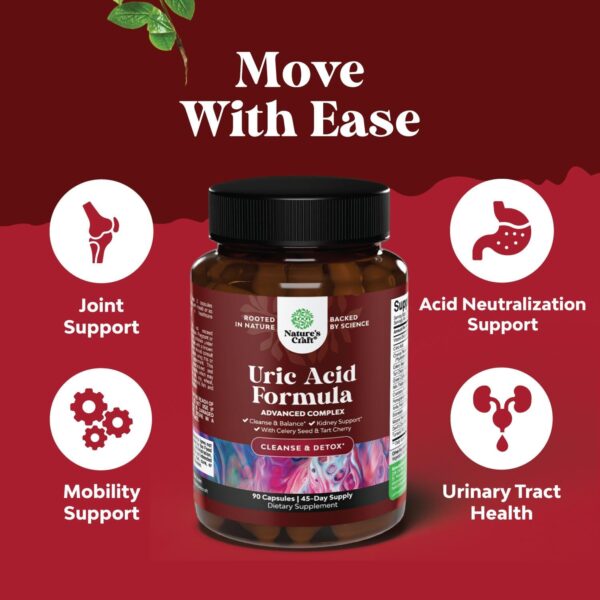 Vegan Uric Acid Cleanse and Detox - Daily Kidney Cleanse and Uric Acid Support for Adults - Tart Cherry Extract Capsules with Detox Cleanse Herbal Blend for Men and Women's Joints Kidneys and More