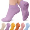 CTHH 6 Pairs Pilates Socks with Grips for Women, Yoga Socks Non-slip for Pure Barre Hospital Barefoot Workout