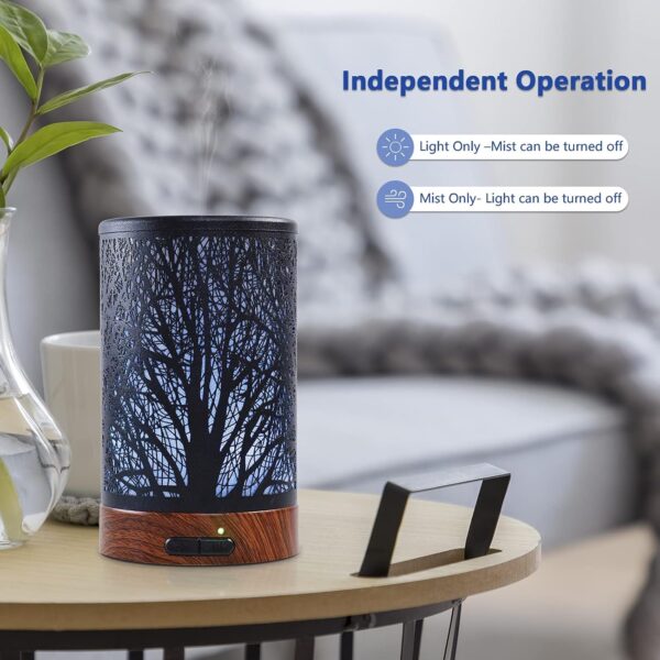 EQUSUPRO Essential Oil Diffuser 150ml Metal Aromatherapy Oil Diffuser Ultrasonic Cool Mist Diffuser with Auto Shut-Off Protection,7 Colors Changed LED for Home Office SPA Yoga
