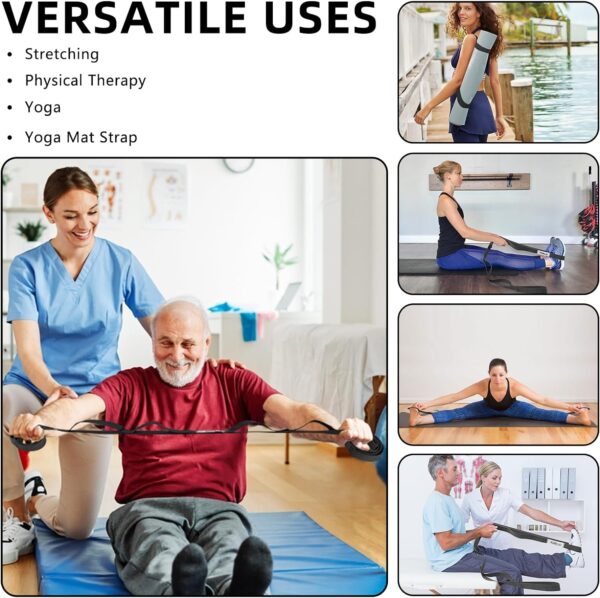 Stretching Strap Yoga Strap Physical Therapy for Home Workout, 10 Loops Non-Elastic Stretch Strap for Pilates, Flexibility, Exercise, Stretch Band for Women & Men