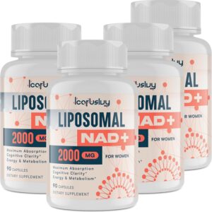 2000MG Liposomal NAD+ for Women, NAD+ Supplement, with Ashwagandha, Maca, Black Cohosh & Ginkgo Biloba, Max Absorption, NAD Plus - Menopause, Cognitive Clarity, Energy, Aging Defense, 360 Capsules