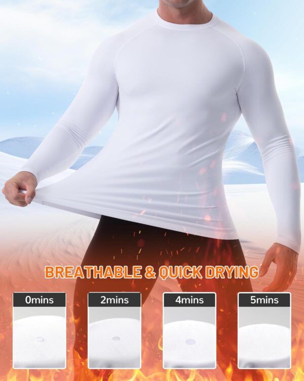 Runhit Men's Thermal Compression Shirt Fleece Lined Long Sleeve Thermal Shirts Athletic Base Layer Top Cold Weather Gear