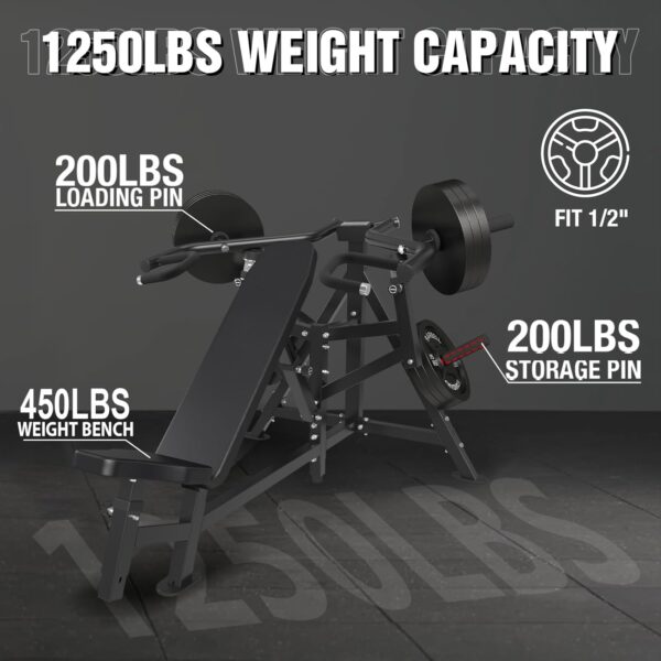 GMWD Chest Press Machine, 1250LBS Bench Press Machine with Independent Converging Arms, 7+5 Adjustable Incline Chest Press Machine for Home Gym, 30° Target Upper Chest, Black