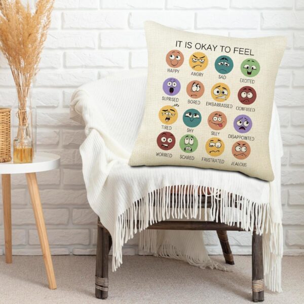 Counseling Office Must Haves Throw Pillow Cover Calming Corner Mental Health Pillowcase Decor for Home Kids and Fridens Mental Health Counselor Gifts Calming Corner Pillow Covers 18"x18" (Style B)