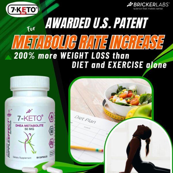 7-Keto DHEA Metabolite 50 mg Dietary Supplement for Weight Management, Safe and Effective Weight Management Support, 60 Capsules