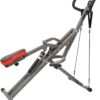 Sunny Health & Fitness Row-N-Ride PRO, Full Body Combo Squat Machine w/Optional Resistance Band, Easy Setup Ab Workout Exercise Equipment for Home, Whole Body Cardio, Optional SunnyFit App Connection