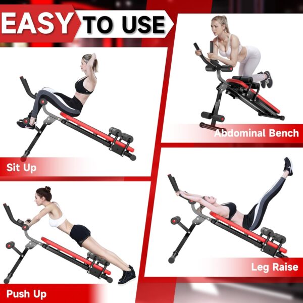 Bigzzia Ab Machine, Ab Workout Equipment Machine for Stomach Workout Foldable Abdominal Trainer for Home Gym Adjustable Ab Exercise Bench Crunch Machine for Core Abdomen