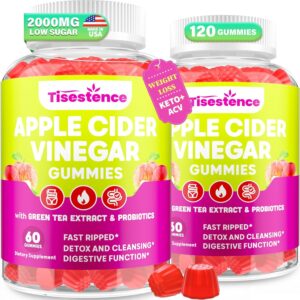 Apple Cider Vinegar Gummies, Keto ACV Gummies 2000MG, Detox Cleanse Gummies for Women and Men, Max Strength Keto Gummies with Green Tea, B12 for Metabolism Support & Digestive Health - 2 Months Supply