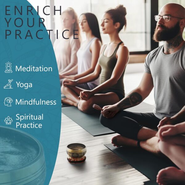 Tibetan Singing Bowl Set – Authentic Hand-Tuned Sound Bowl for Meditation – Complete Meditation Bowl Kit with Cushion, Mallet, Box & Guide – Perfect Tibetan Bell for Yoga, Relaxation, & Sound Healing