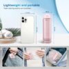Mini Portable Water Flosser Oral Irrigator Water Teeth Cleaner Pick, Telescopic Water Tank, 4 Modes & IPX7 Waterproof, Home & Travel Water Flossers for Teeth, Braces Bridges Care. (Pink)