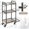 Weight Rack for Home Gym, All in One Yoga Mat Storage Rack, Workout Equipment Storage with Wheels and Hooks for Dumbbells Kettlebells Foam Rollers, Powder Coated Finish Steel