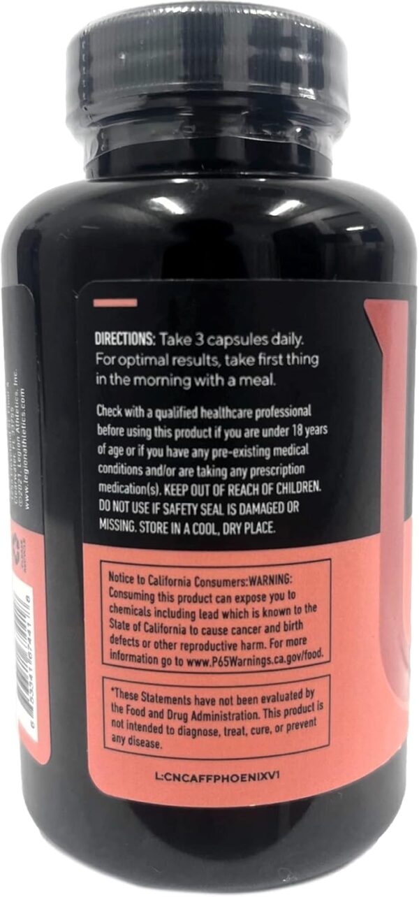 LEGION Phoenix Thermogenic Fat Burners & Weightloss Pills - 30 Serving, 90 Capsules (Caffeine)