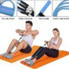 Pedal Resistance Band, 4-Tube Elastic Pull Rope, Sit-up Equipment, Yoga Strap Bodybuilding Expander, Exercise Bands, Fitness Equipment for Abdomen, Waist, Arm, Leg Stretching Slimming Training