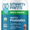SmartyPants Multivitamin for Men, Organic Gummies: Probiotics, CoQ10, Methylfolate, Omega 3 (ALA), Vitamin D3, C, Vitamin B12, B6, A, K & Zinc for Immune Support, Biotin, 120 Gummies (30 Day Supply)