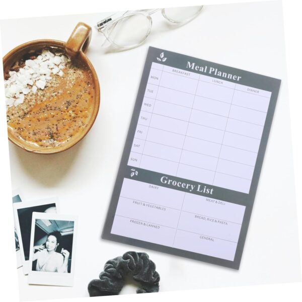 Weekly Meal Planner Notebook Tearable Household Diet Journal for Food Lists & Grocery Planning 1 Book of Calendar for Meal Prep & Healthy Eating