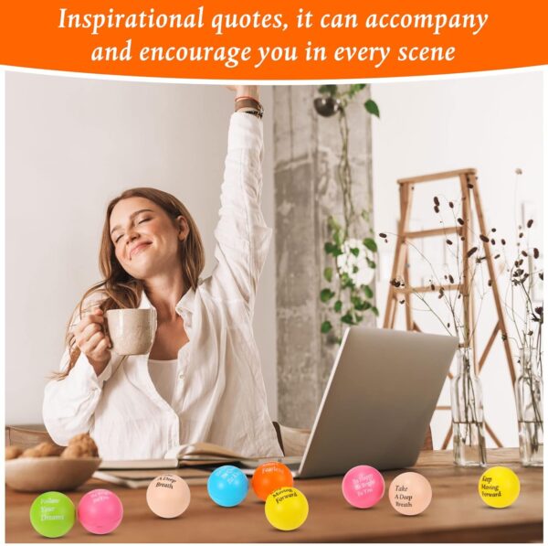 Aoriher 36 Pcs Motivational Stress Balls Colorful Stress Balls Bulk Quotes Inspirational Funny Foam Toys Hand Exercise Gifts for Office Small Toys for Motivating Supply(Multicolor)