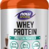 NOW Foods Sports Nutrition, Whey Protein, 24 G With BCAAs, Creamy Chocolate Powder, 2-Pound