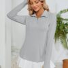 LOMON Women Long Sleeve Shirts Sun Protection 1/4 Zip Summer Quick Dry Hiking Shirts Quarter Zip Pullover for Women