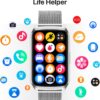 Smart Watch Health Fitness Tracker with 24/7 Heart Rate, Blood Oxygen Sleep Monitor, 110+ Sports Modes, Step Calorie Counter Pedometer (Silver, 1.55)