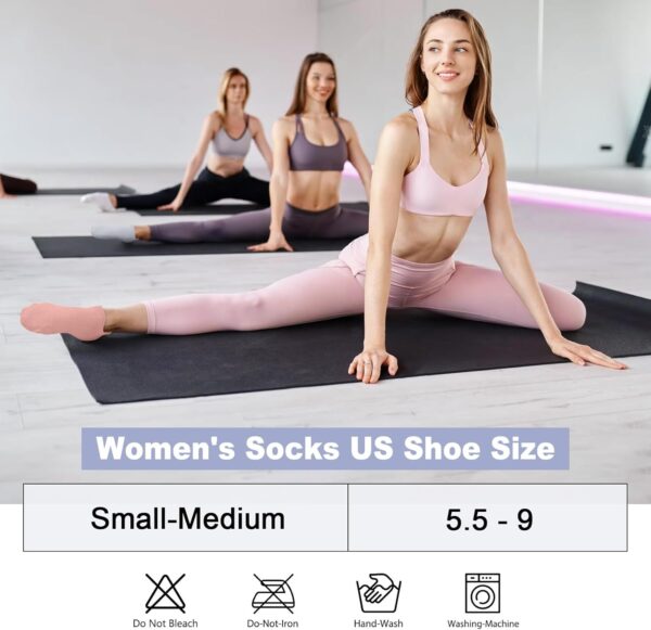 CTHH 6 Pairs Pilates Socks with Grips for Women, Yoga Socks Non-slip for Pure Barre Hospital Barefoot Workout