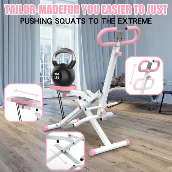 717Ct9Bt2zL._AC_SL1500_.jpg Squat Machine for Home, Squat Ride / Rowing Machine with Adjustable Resistance, Foldable Exercise Equipment, Glute & Leg Cardio Workout Machine