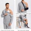 Deyeek Post Shoulder Surgery Shirts for Men Chemo Port Shirts Dialysis Patient Care Tear Away Cotton Pajamas Set