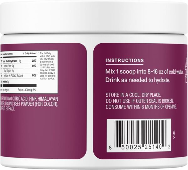 Cure Hydration | Plant-Based Electrolyte Drink Mix | No Added Sugar | FSA & HSA | Dehydration Relief Powder Made with Coconut Water | Non-GMO | Vegan | 28 Servings Jar - Berry Pomegranate