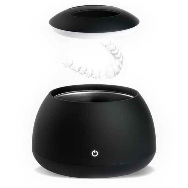Zima Dental Pod | Jet Black | Ultrasonic Retainer Cleaner Machine | Aligner, Nightguard, Mouth Guard, Denture Cleaner | Oral Dental Care FSA HSA Approved