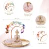 INNOLITES 7 Chakra Crystal Tree and Buddha Statue Set, Yoga Meditation Decor, Money Tree and Buda Statue for Home Living Room Office Shelf Decor Wealth and Luck