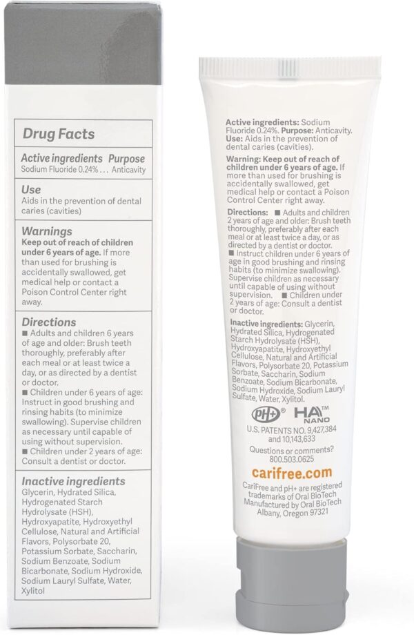 CariFree Gel 1100, Citrus Flavored, Anti-Cavity Fluoride Toothpaste with Nano Hydroxyapatite for pH Neutralization, Cavity Prevention & Enamel Protection, Dentist Recommended, Made in The U.S.A.