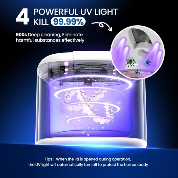 Ultrasonic Retainer Cleaner, 45kHz Retainer Cleaner Machine with 4 Modes Digital Timer, 200ML Denture Cleaner with Mouth Guards, Braces, Toothbrush Heads, Jewelry