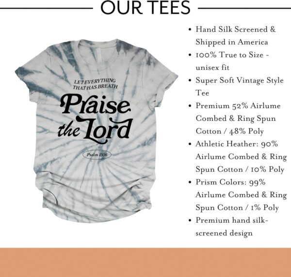 Love in Faith | Praise The Lord | Christian T-Shirts for Women | Faith-Based Apparel | Christian Gifts