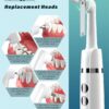 Tooth Polisher, Rechargeable Tooth Whitening Kit for Teeth Cleaning and Whitening, with 3 Tooth Polish Paste and 5 Brush Heads, LED Light, Easy to Use at-Home Personal Dental Care Kit