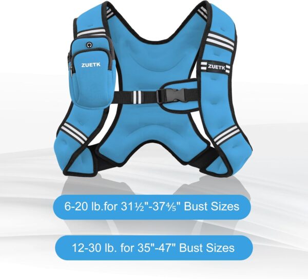 Weighted Vest, 6lb/8lb/12lb/16lb/20lb/25lb/30lb Weight Vest with Reflective Stripe, Weighted Vest for Men Women Workout Equipment for Strength Training, Running, Jogging, Fitness, Weight Loss