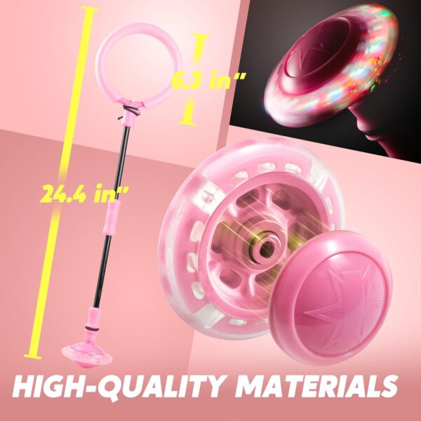 JOYIN Pink Ankle Skip Ball with Flashing Lights, Skip it Toy for Kids Indoor & Outdoor, Flashing Swing Ball Foldable Sports Toy, Birthday Gifts for Kids 3 4 5 +