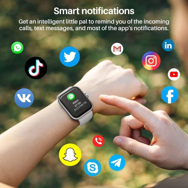 TOZO S2 44mm Smart Watch Alexa Built-in Fitness Tracker with Heart Rate and Blood Oxygen Monitor,Sleep Monitor 5ATM Waterproof HD Touchscreen for Men Women Compatible with iPhone&Android Space Gray