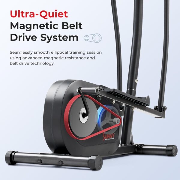 717aOnSFO3L._AC_SL1500_.jpg Sunny Health & Fitness 2-in-1 Smart Upright Elliptical Full-Body Exerciser w/Pulse Sensors, Home Cross-Training Cardio Workout Machine, Free SunnyFit App Bluetooth Link, Optional Long Stride Length