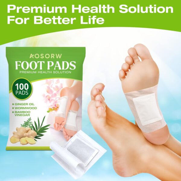 100 Pack Foot Pads, Ginger Oil Bamboo Charcoal Foot Pads, Foot Care Patch, Effective Feet Health Patches, Better Sleep Quality