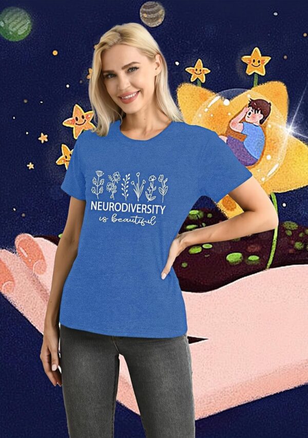 Autism Awareness Shirt Women Autistic Acceptance Puzzle T-Shirts Inspirational Special Education Tee Tops