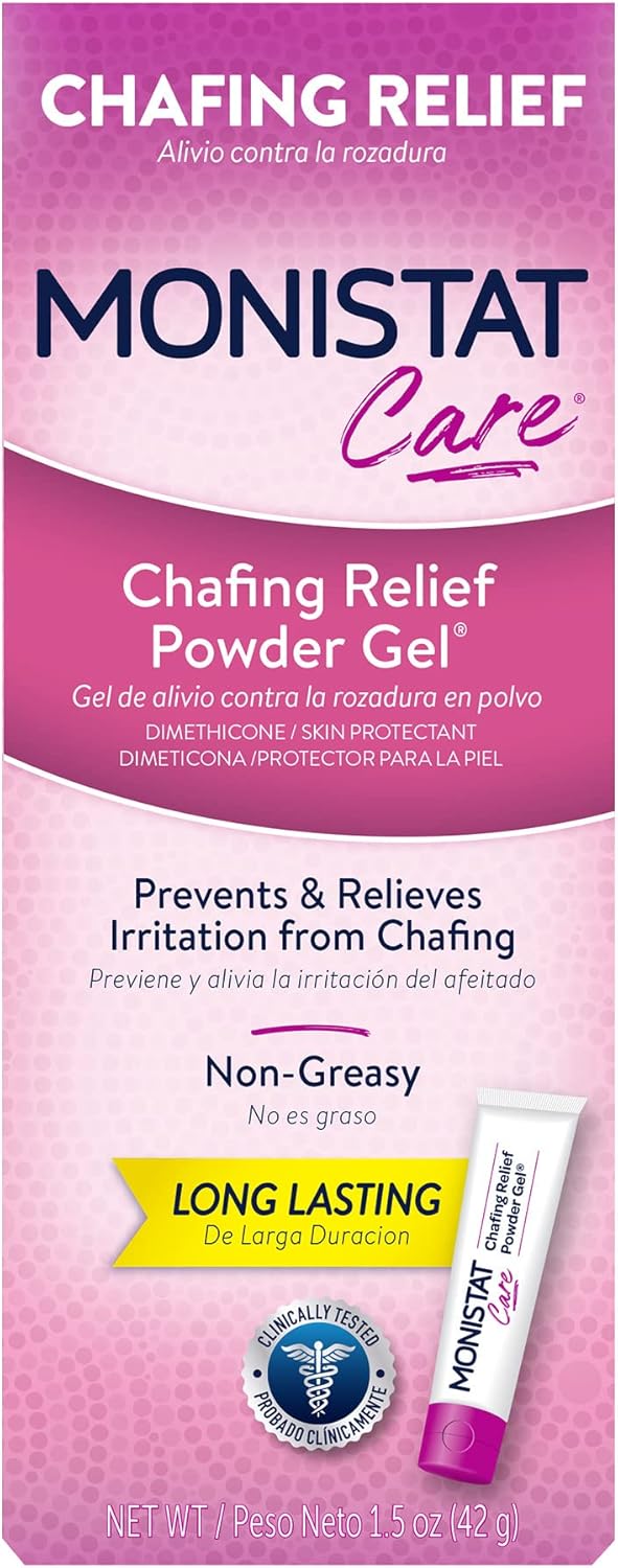 Monistat Chafing Relief Powder Gel, Anti-Chafe Protection, Fragrance Free Chafing Gel, 1.5 Oz, 1 Pack